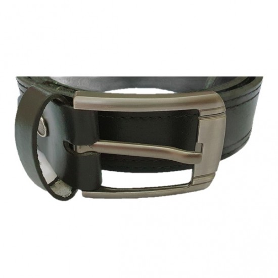 Men's Black/Dark Tan Real Leather Handmade Belts Zest-MHB-001