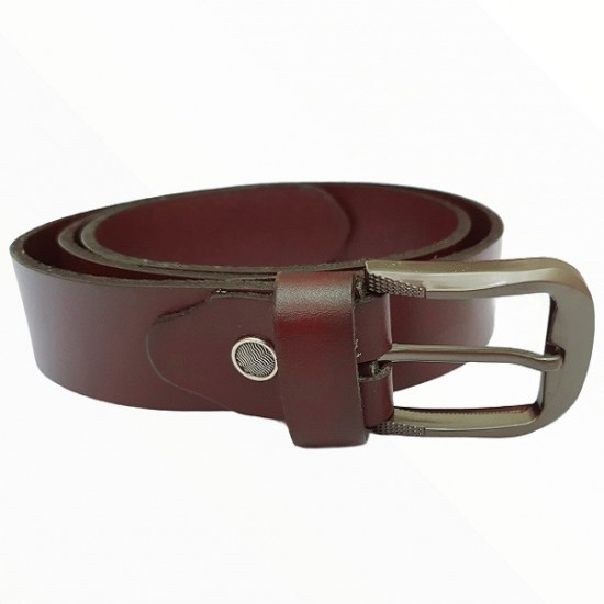 Men's Black/Dark Tan Real Leather Handmade Belt Zest-MHB-003