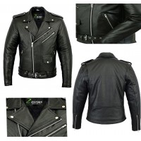 Mens Leather Marlon Brando Motorcycle Jacket - Touring Motorbike Jacket With CE - Zest-MHJ-009 Mens Leather Marlon Brando Motorcycle Jacket - Touring Motorbike Jacket With CE - Zest-MHJ-009