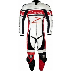 ZEST365 Men's Fashion Motorbike Real Leather One Piece Suit with Armour Protect Zest-MHBS-002