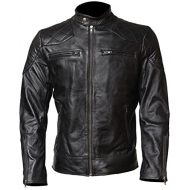 Made-to-measure|Men's Black & Red Real Leather Handmade Jacket Zest-MHJ-002