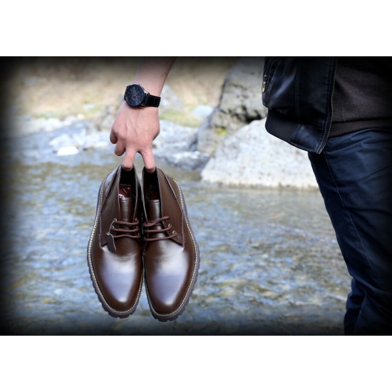 Brown Lace Up Real Leather Ankle/Chukka Boots ZEST-MHS-018