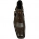 Brown Single Buckle Italian Designer Real Leather Handmade Ankle Boots ZEST-MHS-035