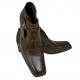 Brown Single Buckle Italian Designer Real Leather Handmade Ankle Boots ZEST-MHS-035