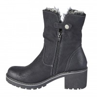 Cipriata 'GABRIELLA' Black Distressed PU Inside Zip Ankle Boot - L 5026 Cipriata 'GABRIELLA' Black Distressed PU Inside Zip Ankle Boot - L 5026