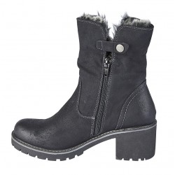 Cipriata 'GABRIELLA' Black Distressed PU Inside Zip Ankle Boot - L 5026 Cipriata 'GABRIELLA' Black Distressed PU Inside Zip Ankle Boot - L 5026