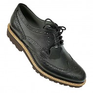 Black Italian Designer Real Leather Handmade Full Brogues ZEST-MHS-012