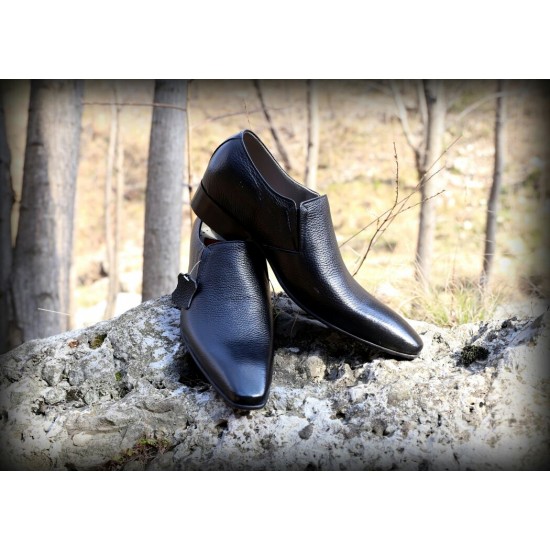 Black Designer Slip On Smart Dress Shoes ZEST-MHS-024