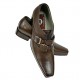 Black/Brown Single Buckle Real Leather Italian-Designer Shoes ZEST-MHS-007