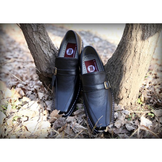 Black Slip On Italian Design Smart Dress Shoes ZEST-MHS-028