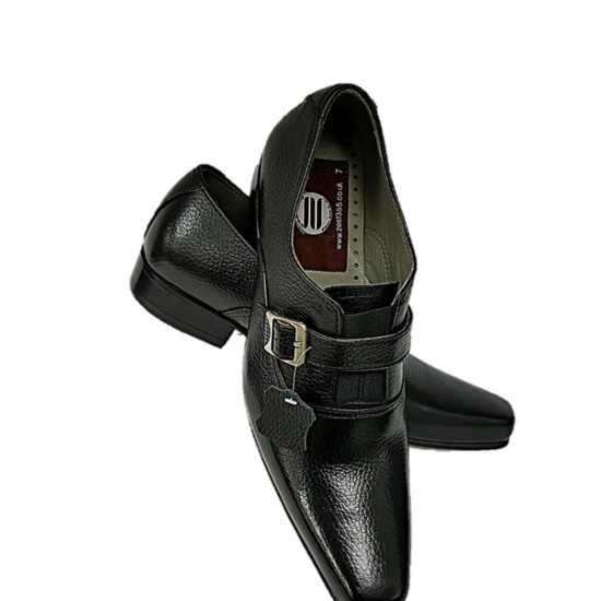 Black/Brown Single Buckle Real Leather Italian-Designer Shoes ZEST-MHS-007