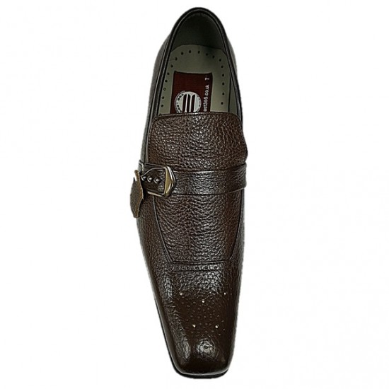 Brown Single Strap Slip On Smart Dress Shoes ZEST-MHS-029