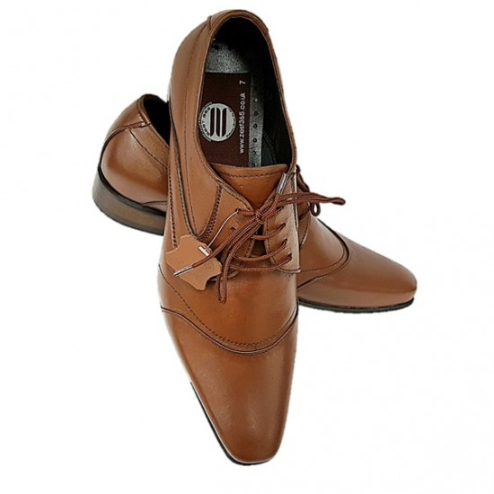 Tan Lace Up Italian Designer Smart Shoes ZEST-MHS-014