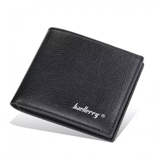 Baellerry Black/Brown Leisure Style Slim Men's Coin Pocket Vertical Leather Wallet - Baellerry-MW-001